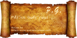 Pócs Györgyi névjegykártya